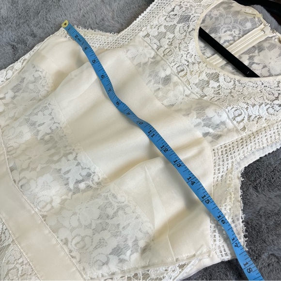 Rebecca Taylor White Silk Layered Effect Floral Lace Combo Dress - Size 8 - Picture 15 of 15